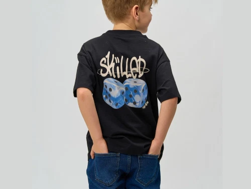 Bagside af THE NEW TNRoss oversize t-shirt sort med grafisk print