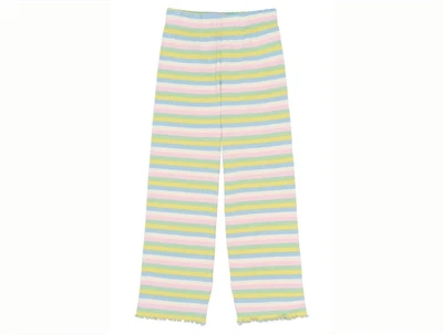 THE NEW Stella wide rib bukser multi striped med flæsekant