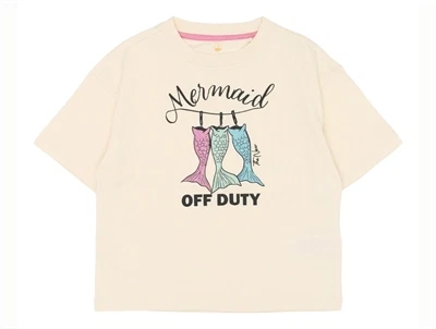 THE NEW Tia oversized t-shirt gardenia mermaid print forfra