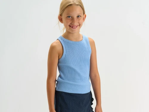 THE NEW Tove rib top forever blue vist på barn