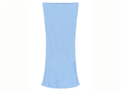 THE NEW Tove long rib nederdel forever blue forfra