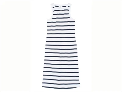 THE NEW Tish rib kjole navy blazer striped forfra