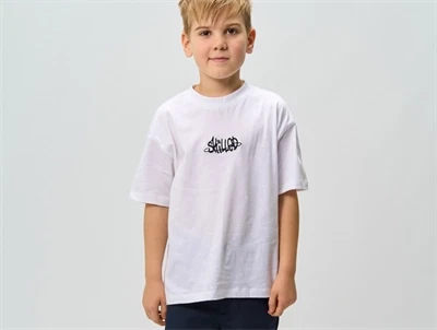 THE NEW TNRoss oversized t-shirt hvid med Skilled print forside på dreng