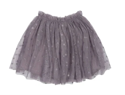 THE NEW siblings mesh nederdel i grå ridge med prikker