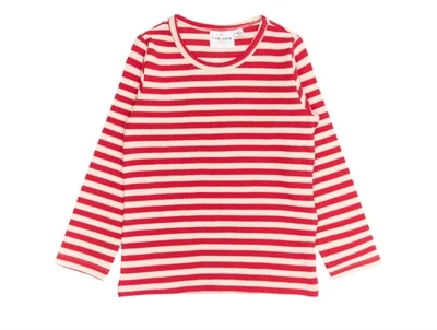THE NEW Siblings langærmet rib T-shirt stribet rød hvid set forfra