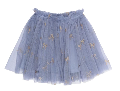 THE NEW siblings tylskørt i tempest aop med sløjfer set forfra