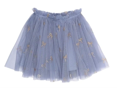 THE NEW siblings tylskørt i tempest aop med sløjfer set forfra