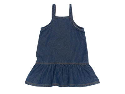 THE NEW siblings denimkjole i medium blue denim med sommerfugl bagpå