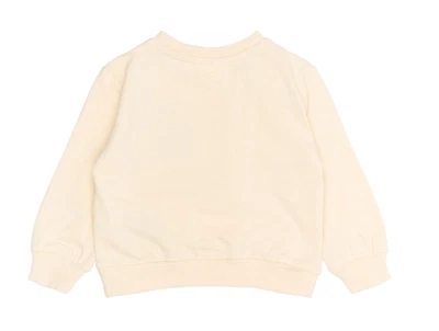 THE NEW siblings sweatshirt i gardenia med broderede figurer foran  -set bagfra