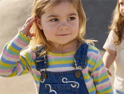 THE NEW Siblings Sofia rib bluse multi striped vist på barn