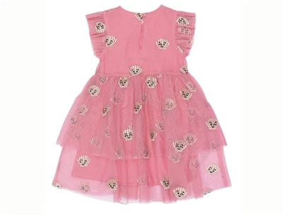 the new siblings tulle kjole rosa med broderi bagfra