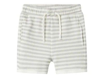 Lil Atelier oyster mushroom/coconut milk stribede shorts