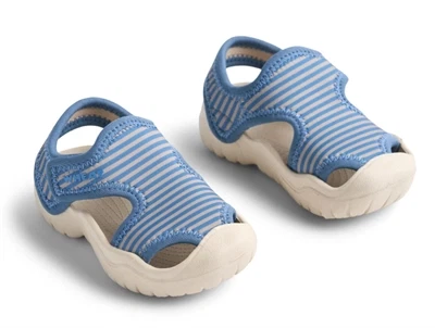 Wheat Bani badesandal blue swim stribet med velcro