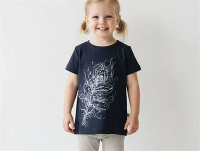 Wheat t-shirt Natascha midnight blue fjer glitter