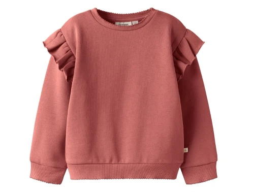 Lil\' Atelier sweatshirt withered rose med flæser