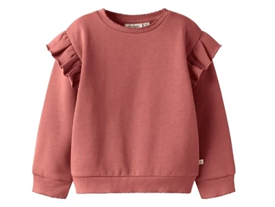 Lil' Atelier sweatshirt withered rose med flæser