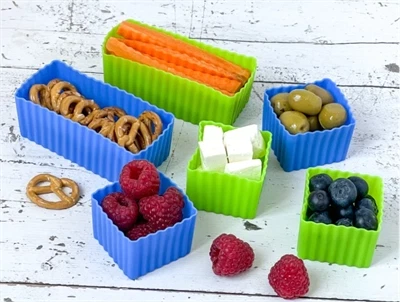 Yumbox silikonesæt blå og grøn 6-pak
